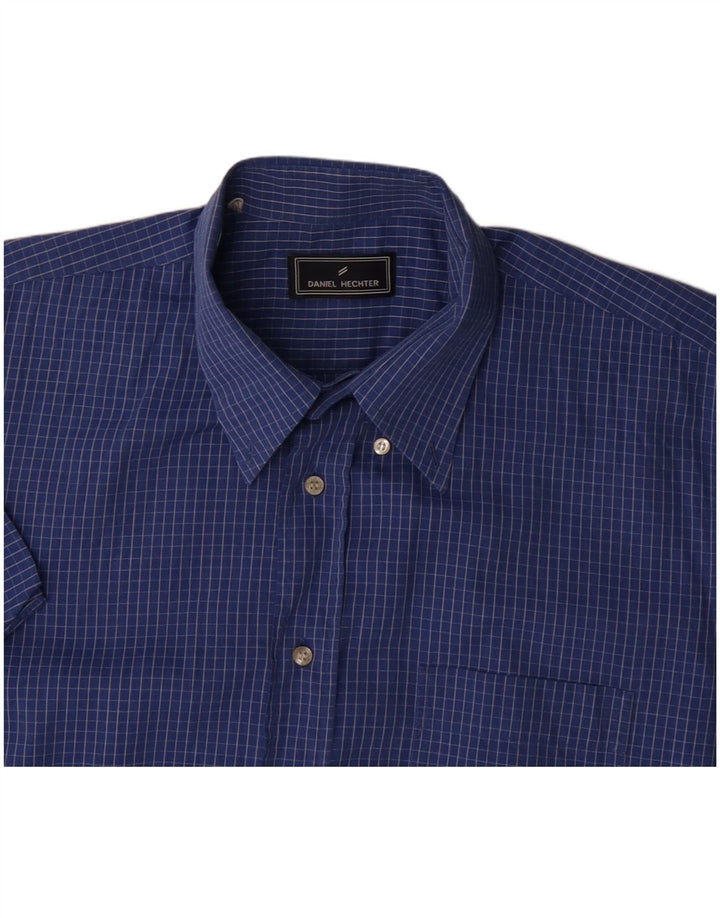 Daniel Hechter Ανδρικό κοντομάνικο πουκάμισο XL μπλε Check