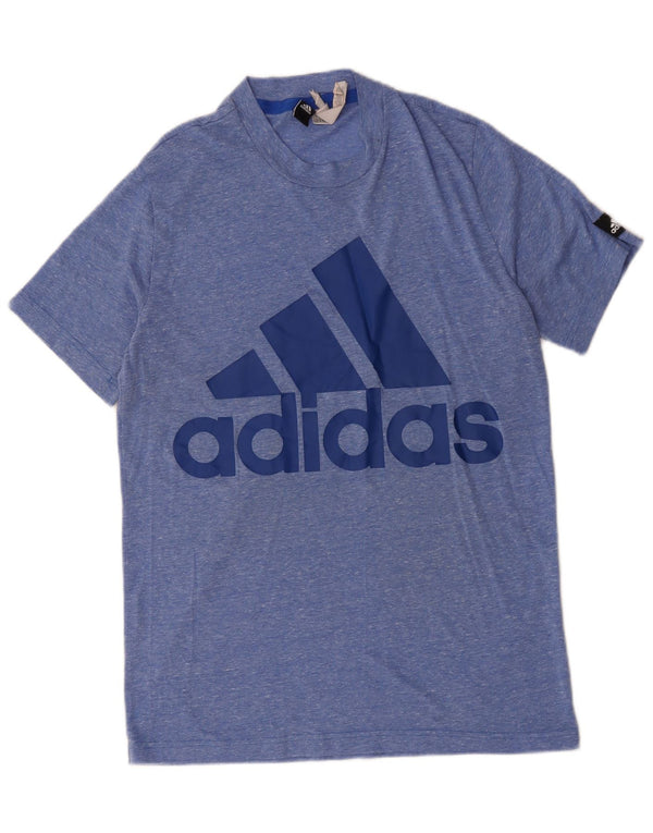 Ανδρικό γραφικό T-Shirt Adidas Top Medium Blue Flecked Polyester