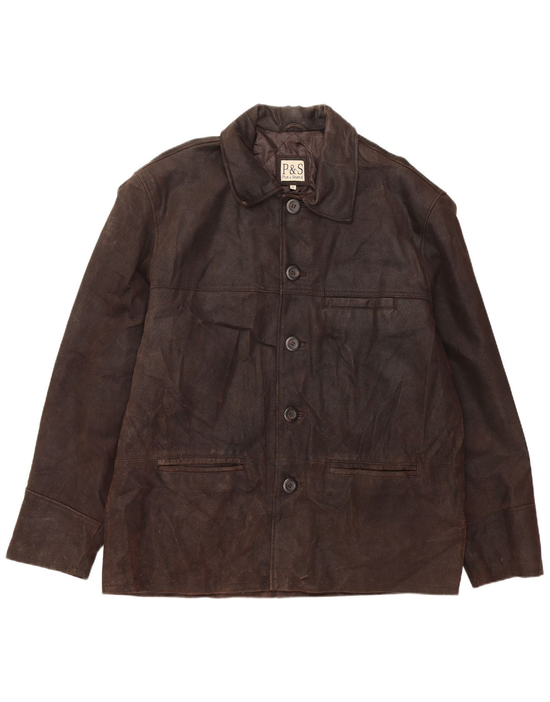 VINTAGE Ανδρικό Δερμάτινο Μπουφάν UK 42 XL Καφέ Δερμάτινο