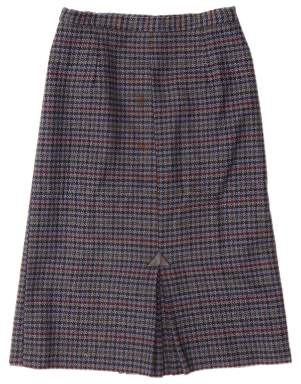 Vintage Γυναικεία Pencil Φούστα UK 14 Medium W28 Blue Houndstooth