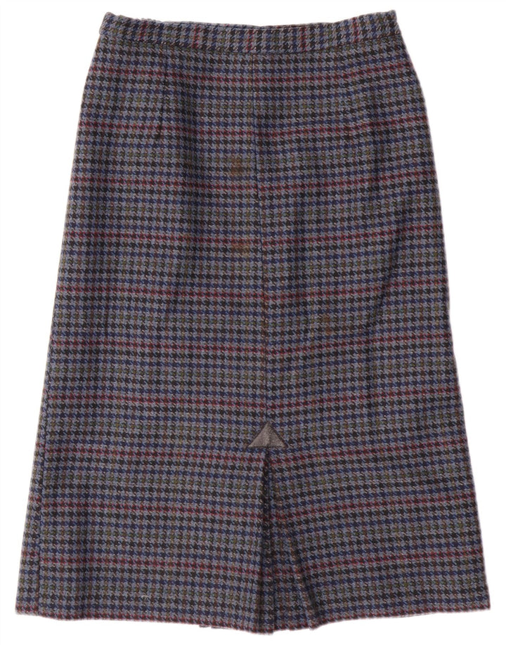 Vintage Γυναικεία Pencil Φούστα UK 14 Medium W28 Blue Houndstooth