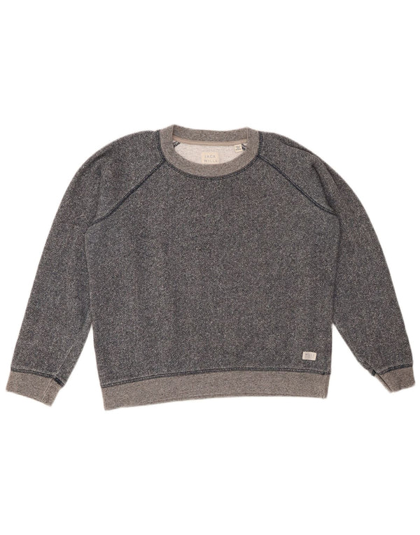 JACK WILLS Γυναικεία φούτερ Crop Jumper UK 12 Medium Navy Blue Flecked