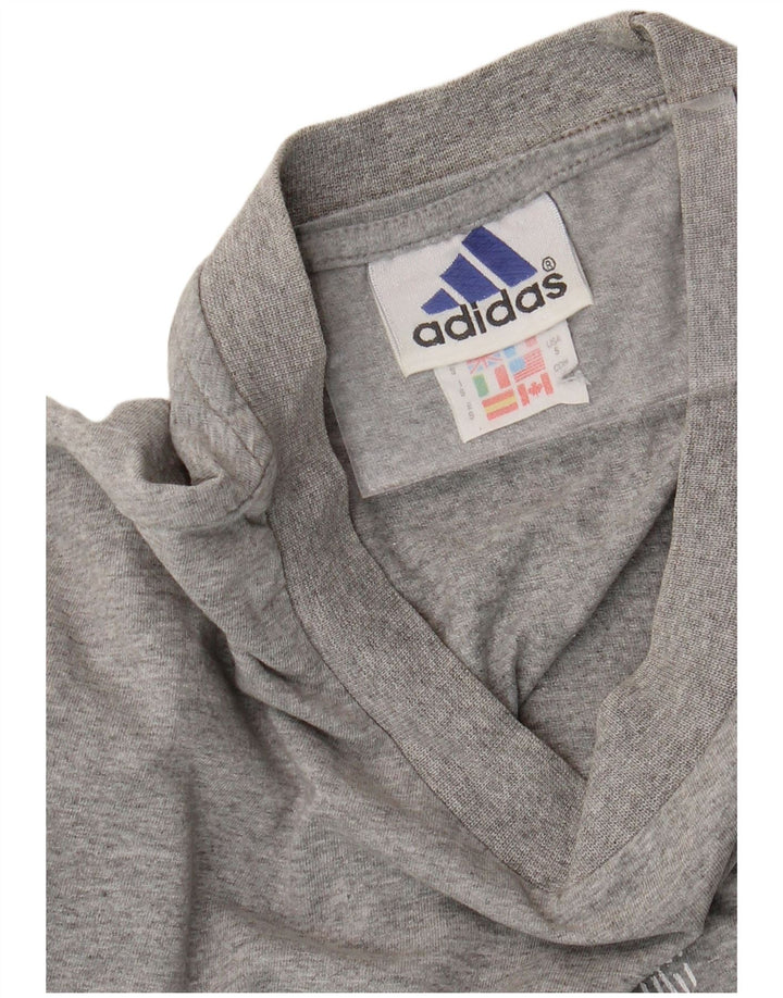 Ανδρικό γραφικό μπλουζάκι ADIDAS Τοπ Μικρό Γκρι Βαμβακερό