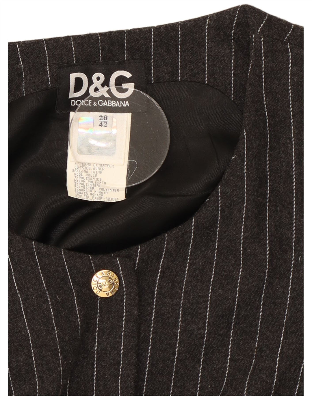 Γυναικείο μακρυμάνικο μάξι φόρεμα Dolce & Gabbana IT 42 μεσαίο γκρι ρίγες