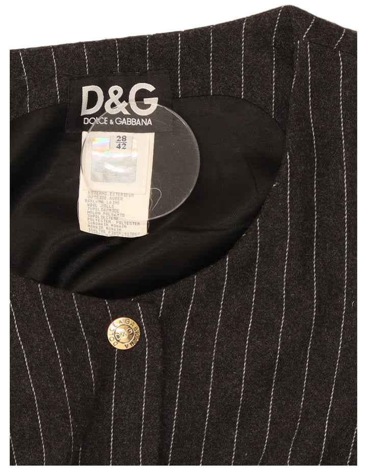 Γυναικείο μακρυμάνικο μάξι φόρεμα Dolce & Gabbana IT 42 μεσαίο γκρι ρίγες
