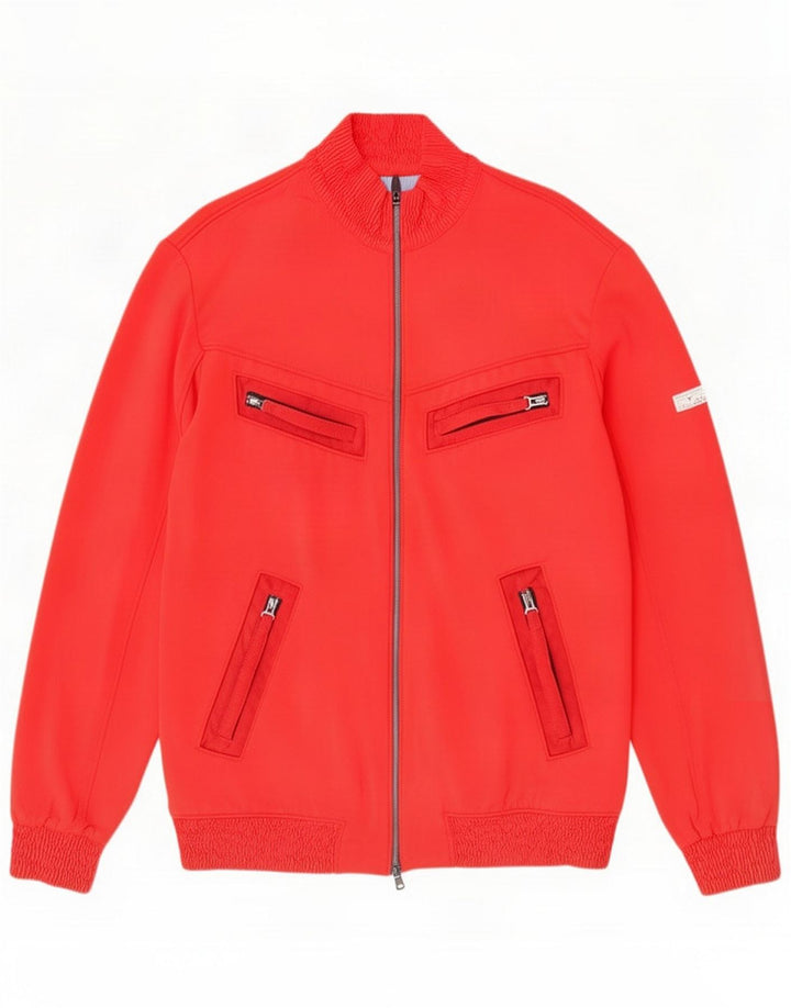 Vintage Mens Utility Jacket IT 52 XL Red Polyurethane