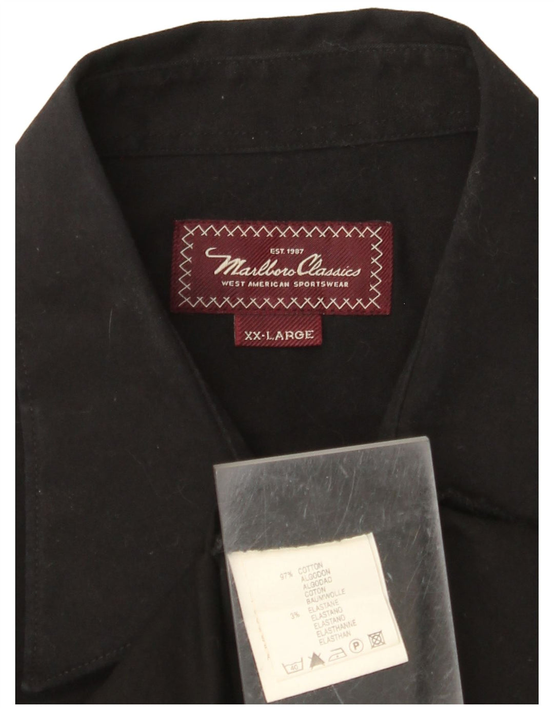 Ανδρικό πουκάμισο MARLBORO CLASSICS 2XL Μαύρο βαμβακερό