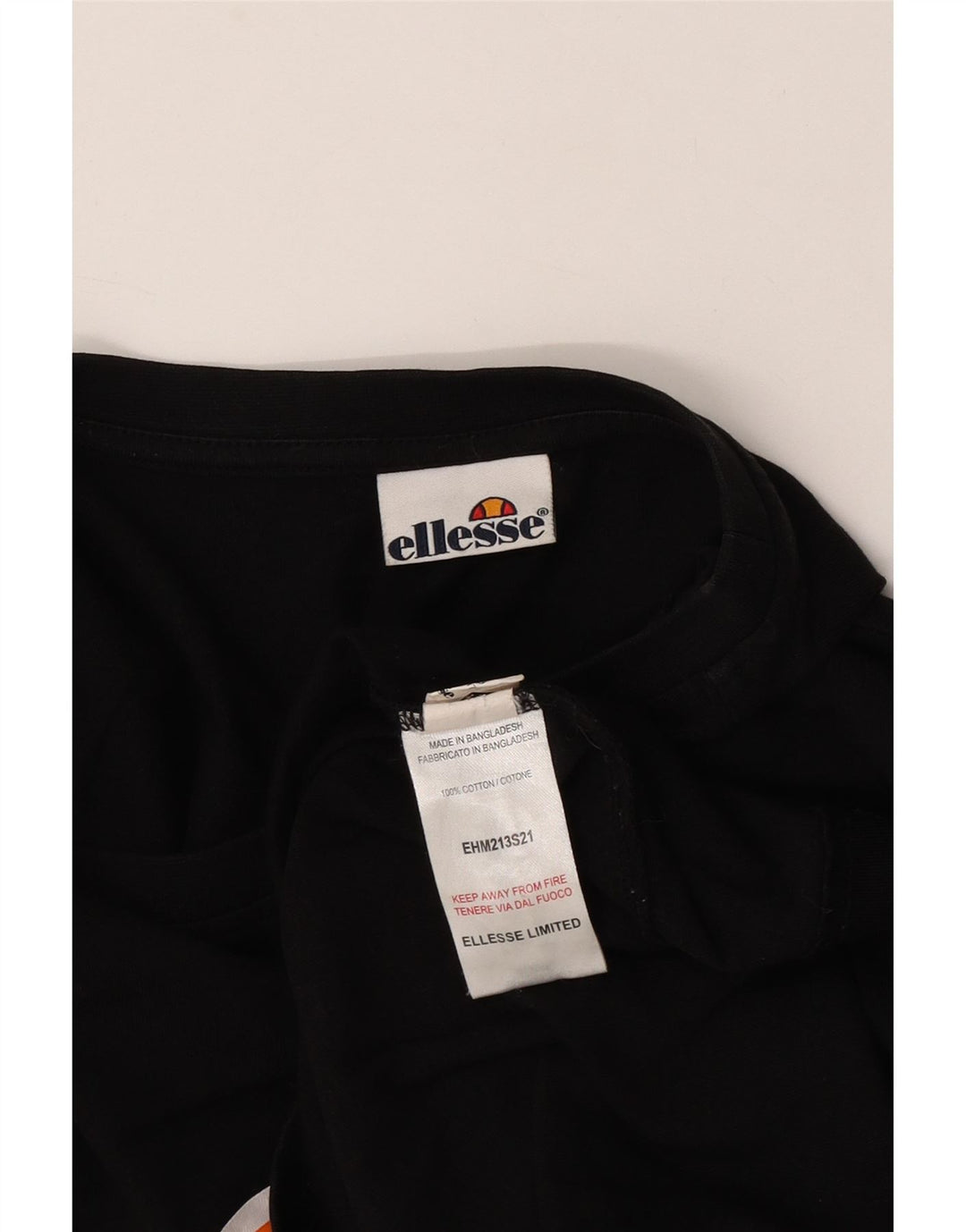 Ανδρικό γραφικό μπλουζάκι Ellesse Top Medium Black Colourblock Βαμβακερό