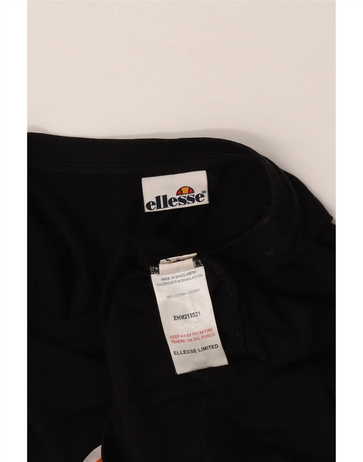 Ανδρικό γραφικό μπλουζάκι Ellesse Top Medium Black Colourblock Βαμβακερό
