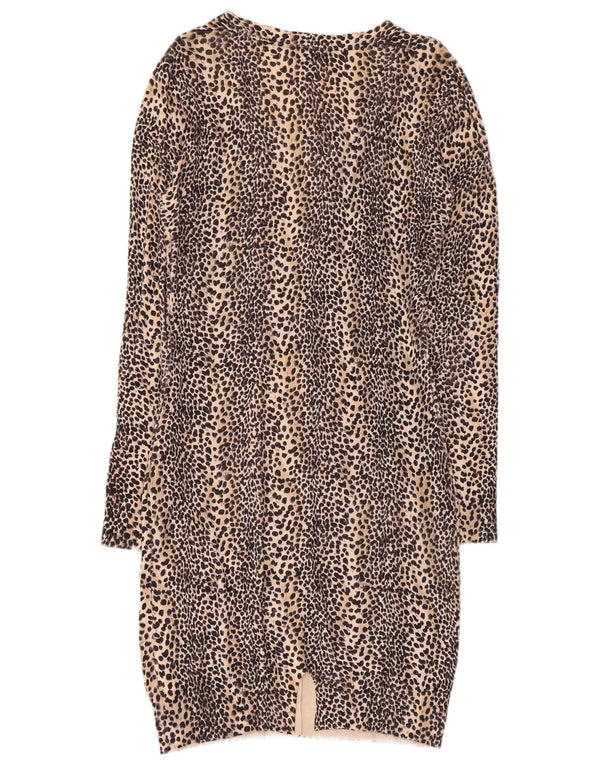 Γυναικείο μακρυμάνικο φόρεμα Guess UK 12 Medium Beige Animal print