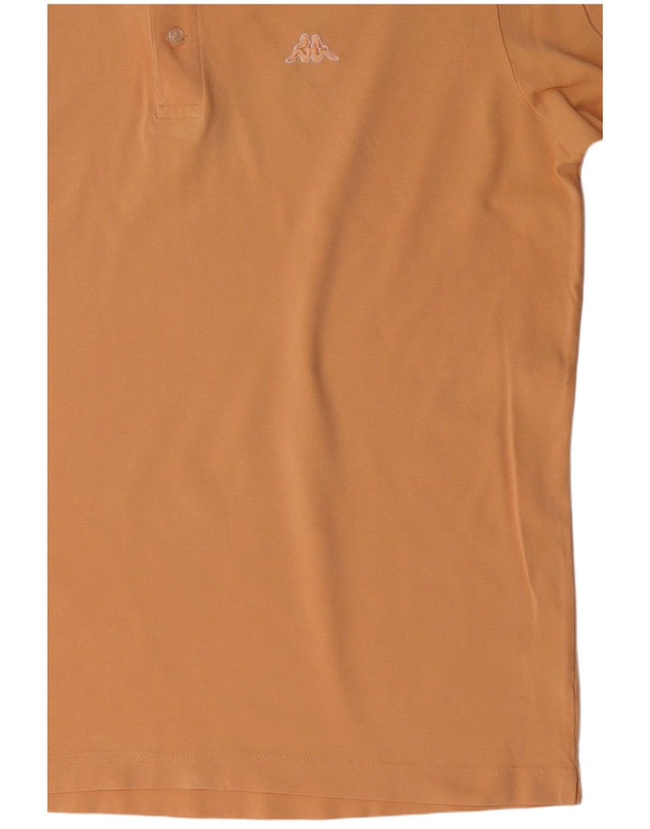 Ανδρικό πουκάμισο πόλο KAPPA μεγάλο κίτρινο βαμβακερό