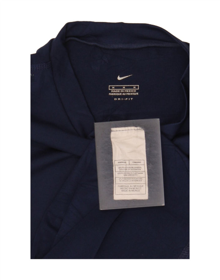 Γυναικείο T-shirt Nike Dri Fit Top UK 12 Medium Navy Blue Polyester