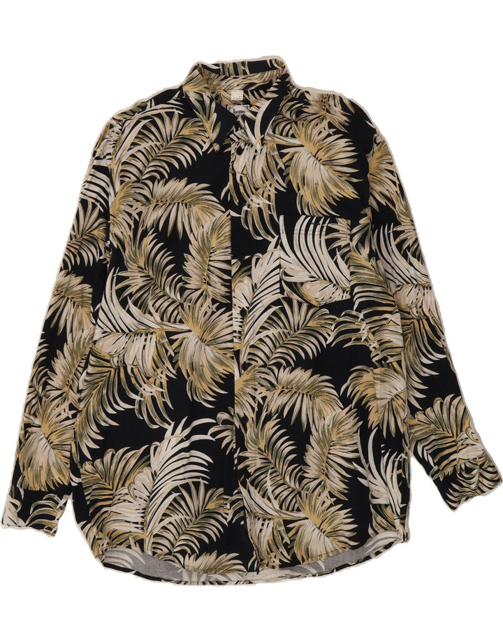 VINTAGE Mens Abstract Pattern Shirt Size 46/48 XL  Black Cotton Vintage Vintage and Second-Hand Vintage from Messina Hembry 