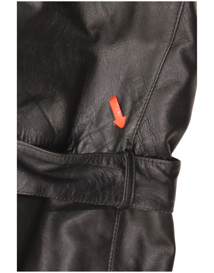 Vintage Γυναικείο Δερμάτινο Μπουφάν UK 16 Large Μαύρο Δερμάτινο