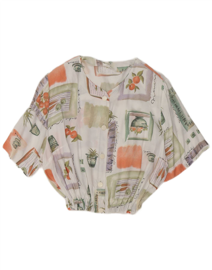 VINTAGE Γυναικείο πουκάμισο Abstract Pattern Μπλούζα IT 44 Μεσαίο Πολύχρωμο