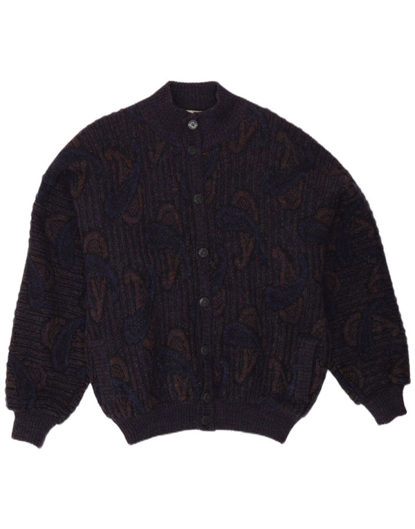 Ανδρική ζακέτα Vintage IT 52 Large Navy Blue Paisley Wool