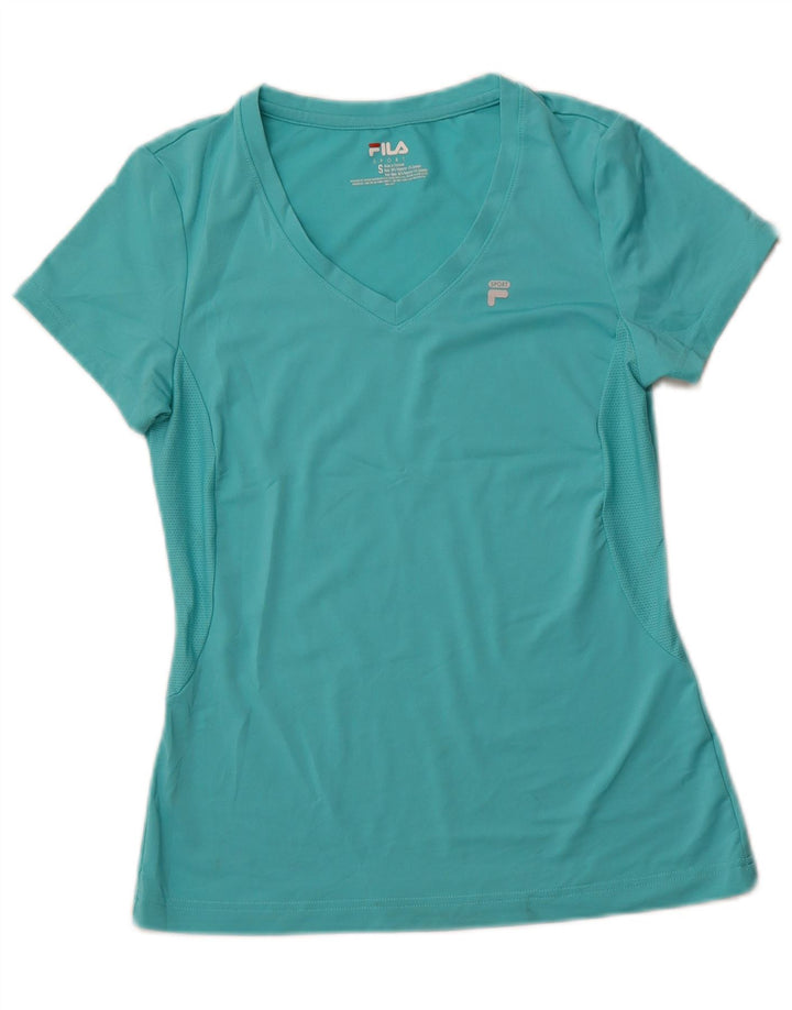 FILA Γυναικείο T-Shirt Top UK 8 Small Turquoise Polyester