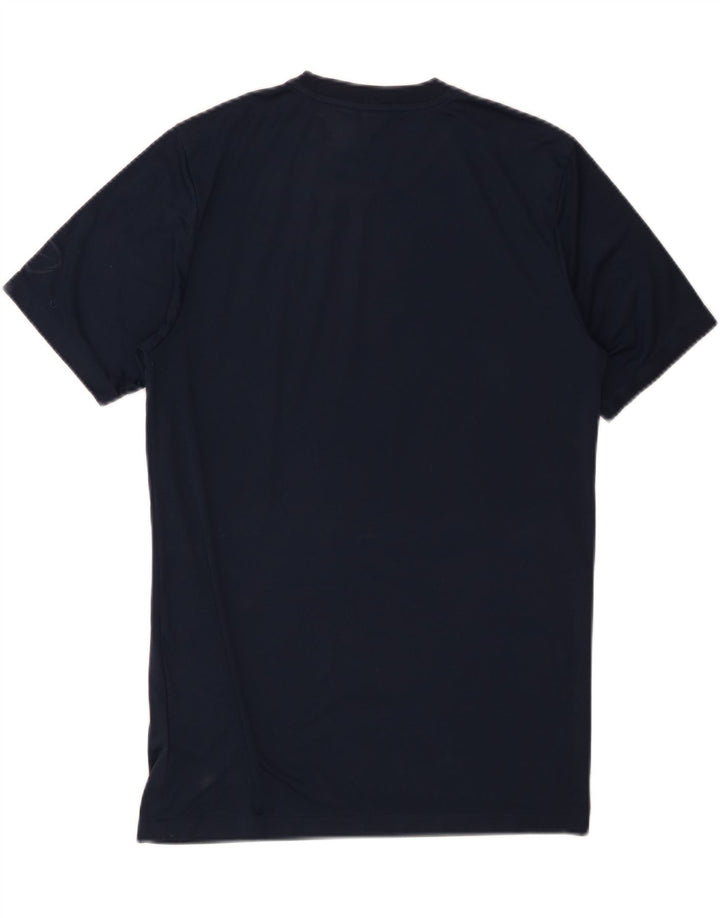 NIKE Mens Dri Fit Graphic T-Shirt Top Medium Navy Blue Polyester