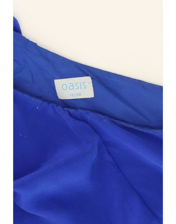 OASIS Womens One Shoulder Top UK 12 Medium  Blue Silk Vintage Oasis and Second-Hand Oasis from Messina Hembry 