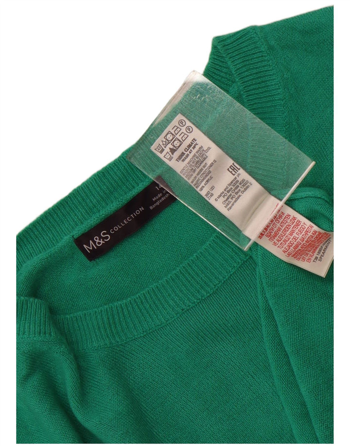 Marks & Spencer Γυναικείο πουλόβερ Crop Crew Neck Jumper UK 14 Medium Green