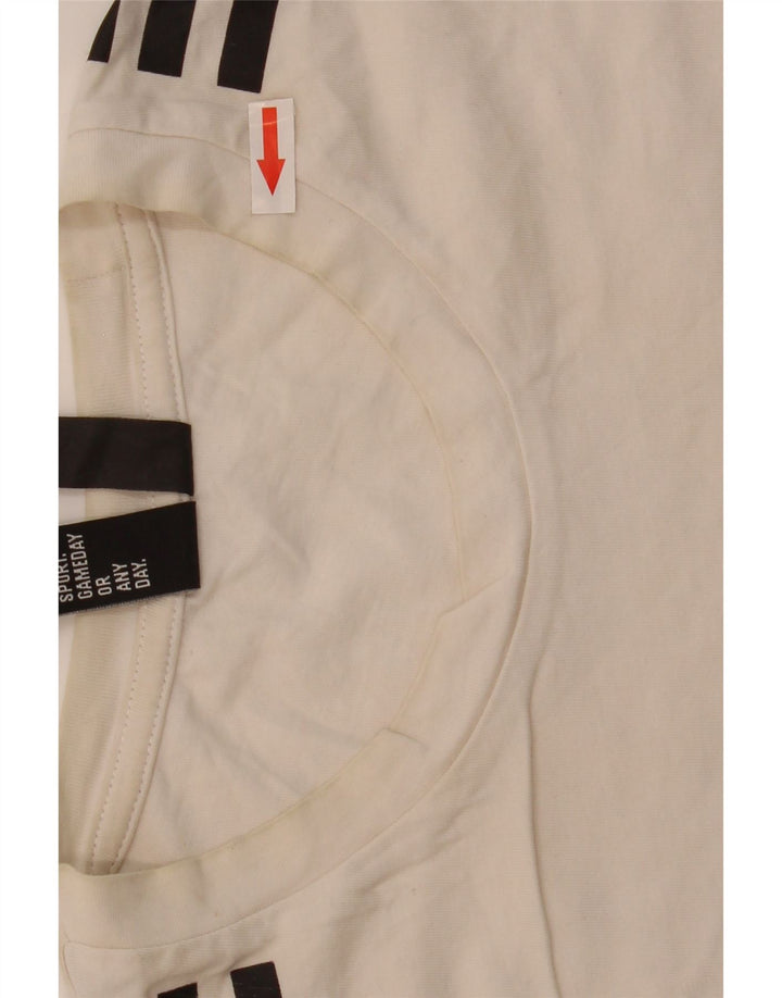 Ανδρικό T-Shirt Adidas Τοπ μεσαίο λευκό βαμβακερό