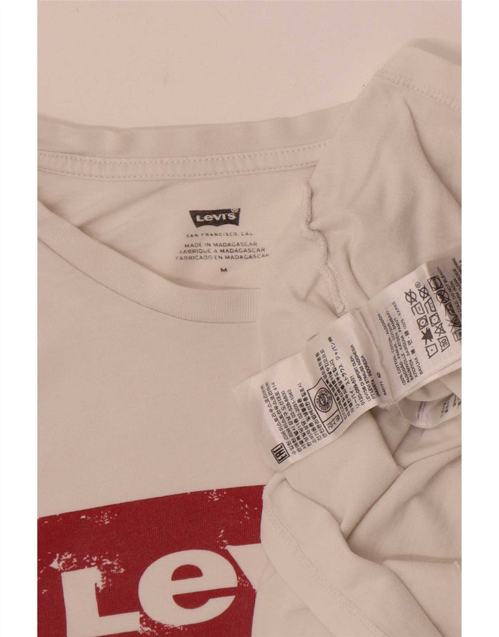 Γυναικείο γραφικό μπλουζάκι Levi's Top UK 14 μεσαίο λευκό βαμβακερό
