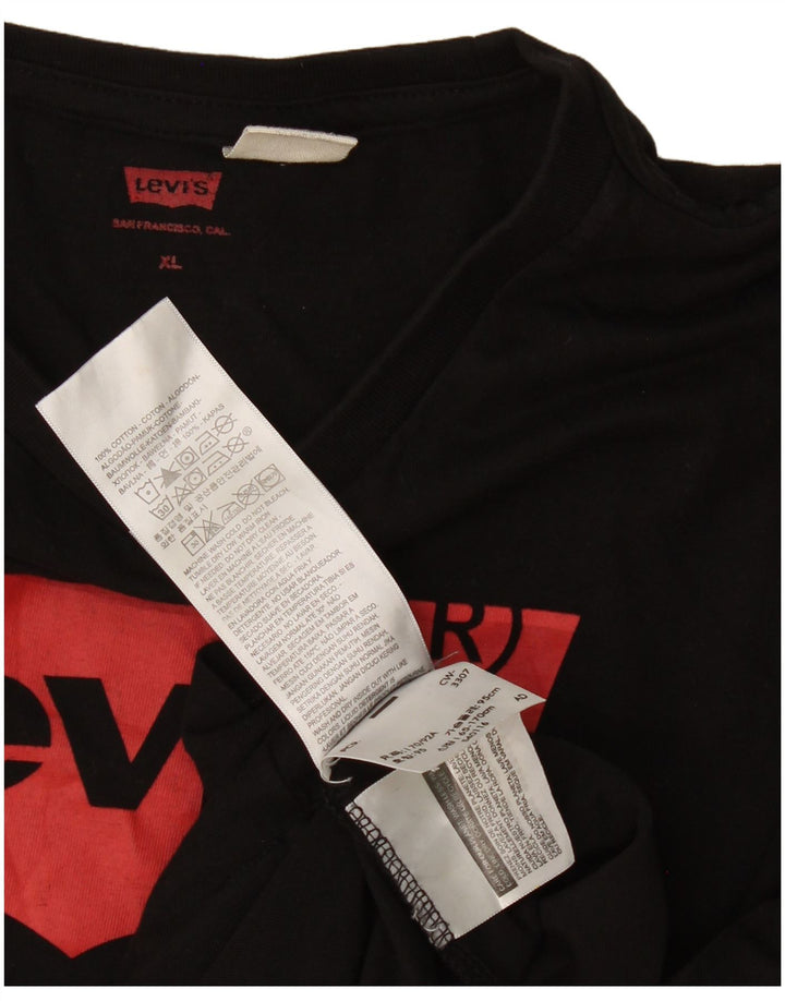 Ανδρικό γραφικό T-Shirt Levi's Top XL Μαύρο βαμβακερό