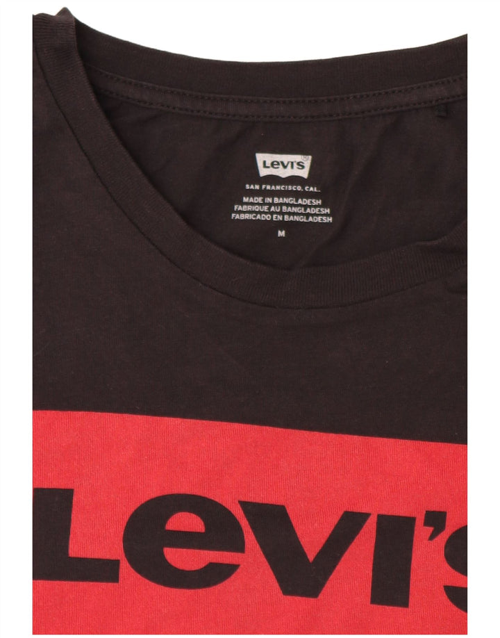Γυναικείο γραφικό T-Shirt Levi's Top UK 14 Medium Black