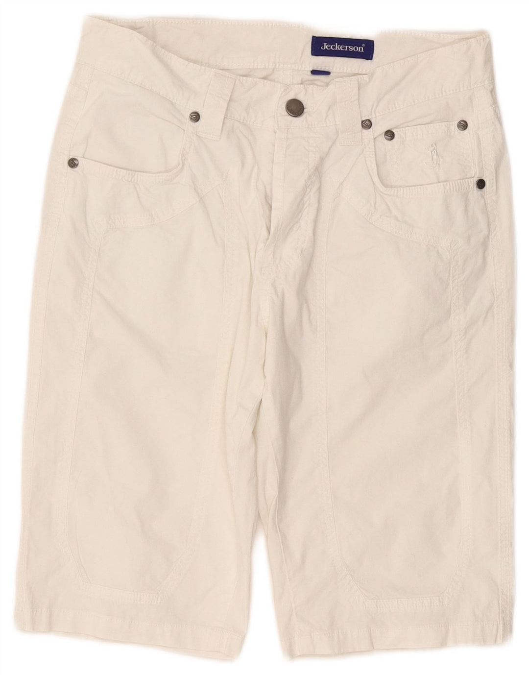 JECKERSON Γυναικείο βερμούδα casual σορτς W31 μεσαίο λευκό βαμβακερό