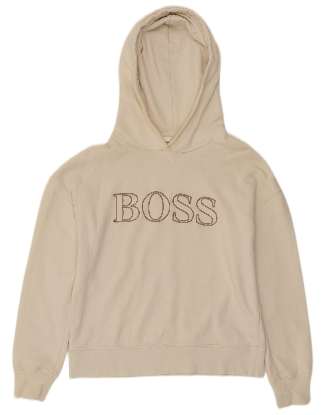 HUGO BOSS Γυναικεία γραφικά υπερμεγέθη κουκούλα UK 10 Small Off White