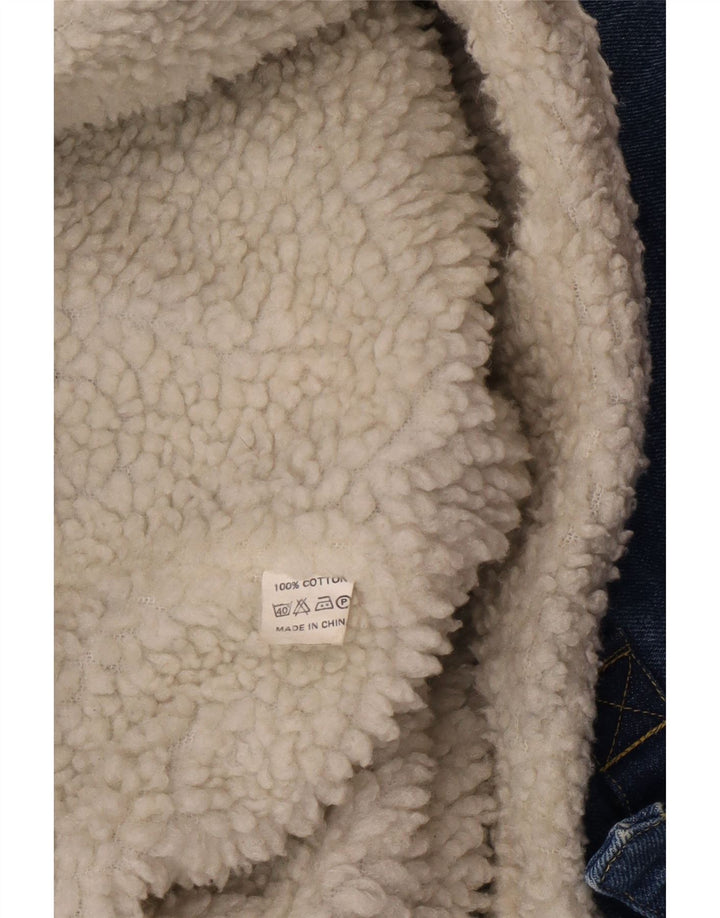Vintage Ανδρικό Sherpa Τζιν Μπουφάν UK 38 Medium Blue Cotton