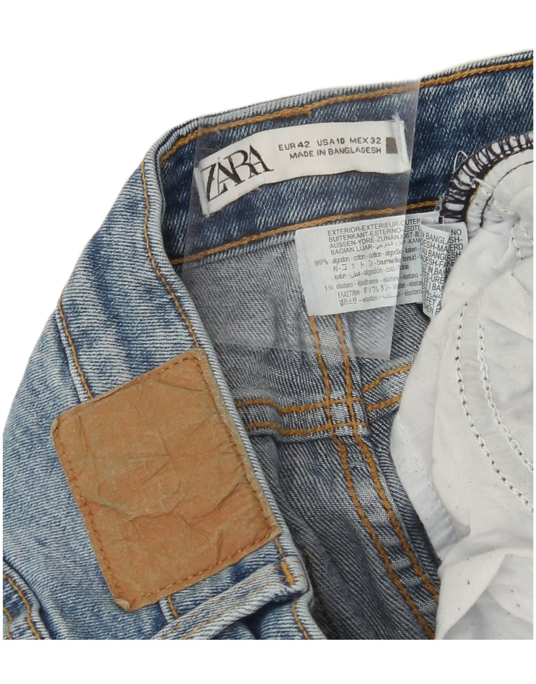 Γυναικείο τζιν ψηλόμεσο ZARA Crop EU 42 Large W32 L24 Μπλε βαμβακερό