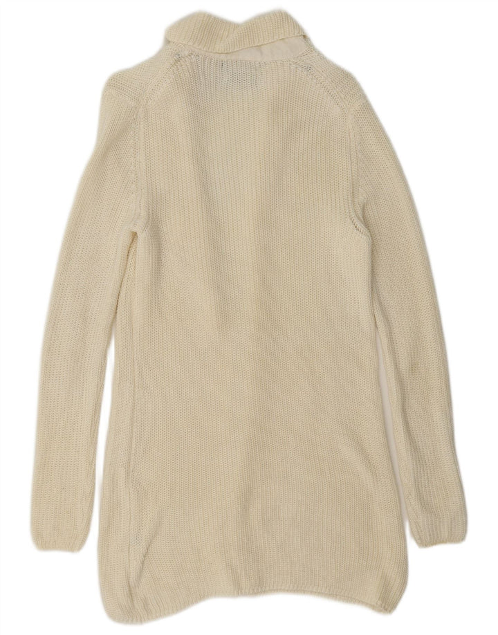Massimo Dutti Γυναικείο Longline ανοιχτό πουλόβερ ζακέτα UK 10 Small Off White