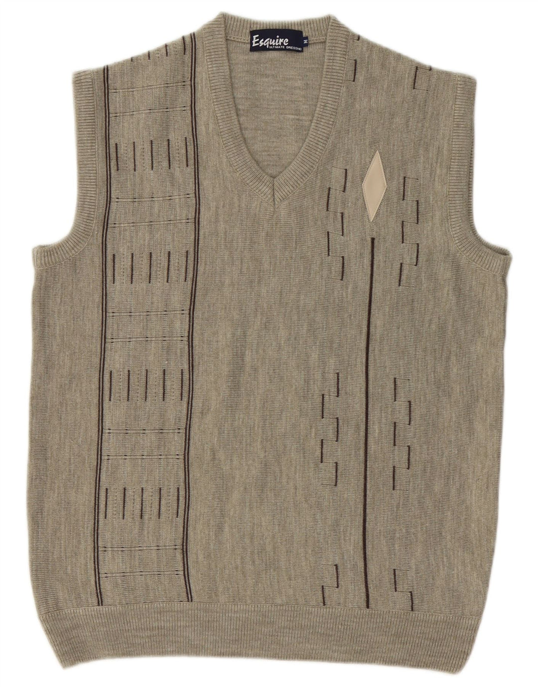 Vintage ανδρικό γιλέκο Tank Top Medium Grey Geometric