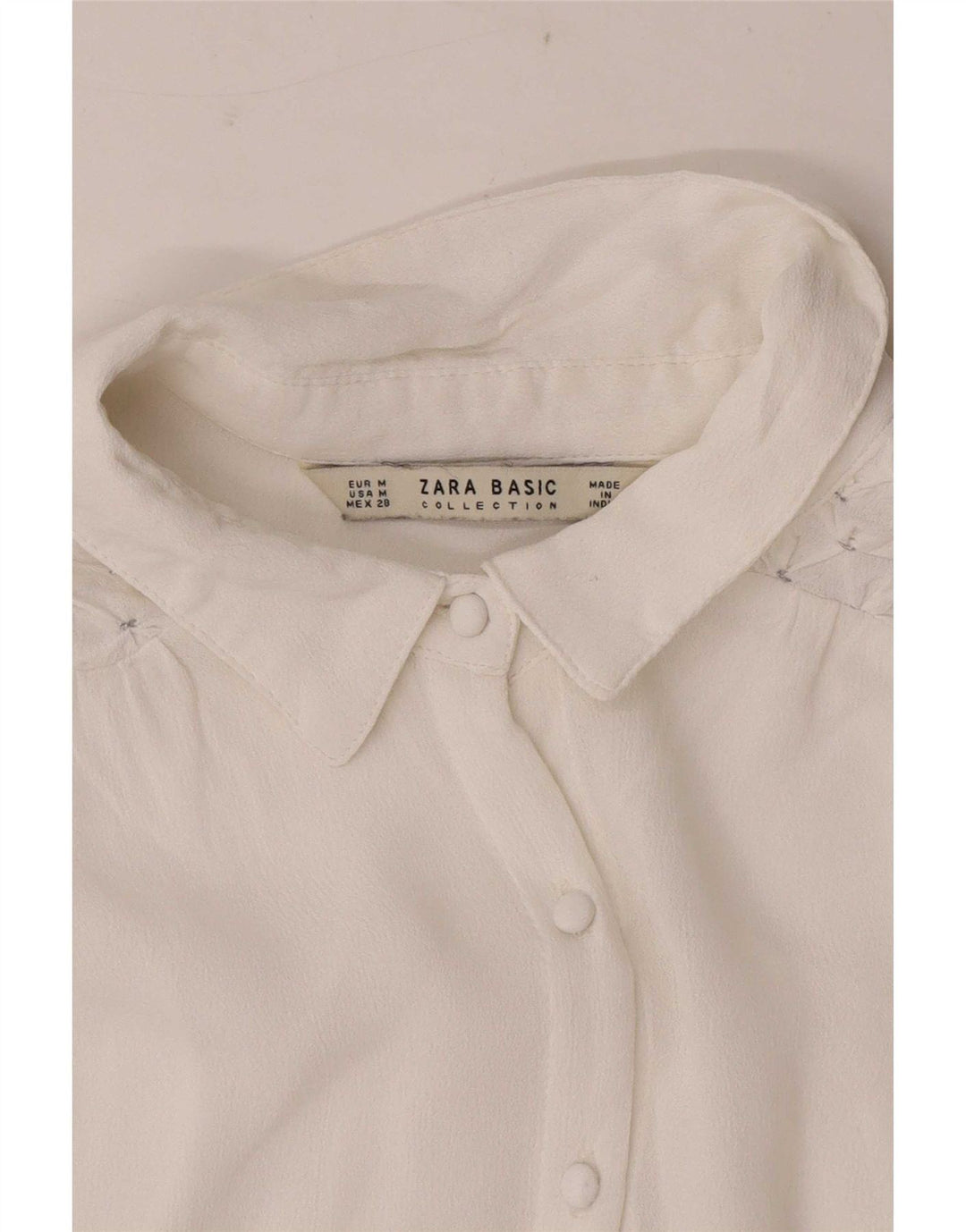 Zara γυναικείο μακρυμάνικο πουκάμισο με κανονική εφαρμογή UK 12 Medium White