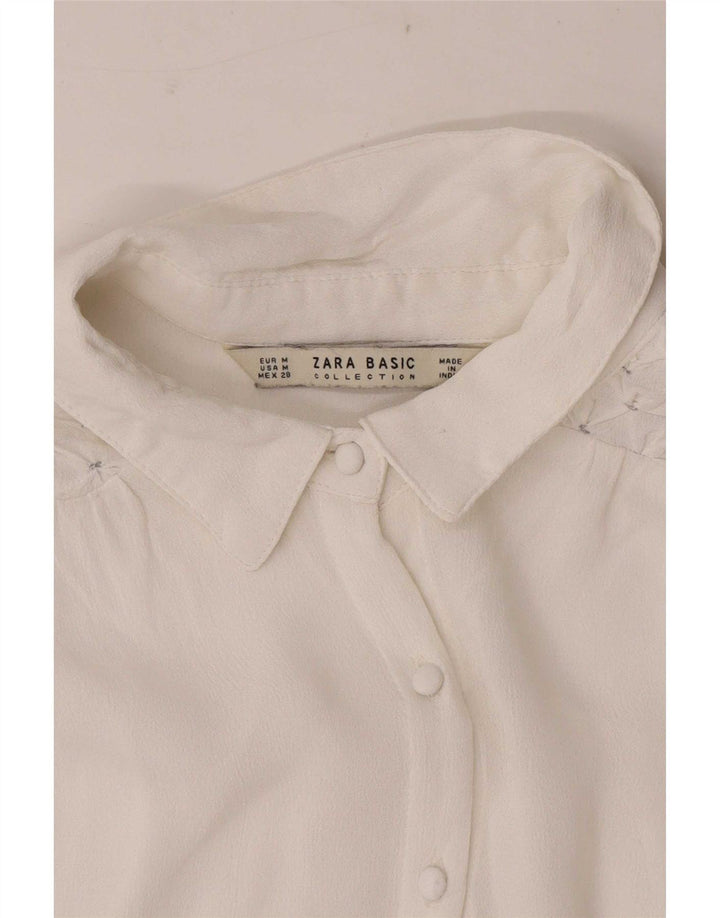 Zara γυναικείο μακρυμάνικο πουκάμισο με κανονική εφαρμογή UK 12 Medium White