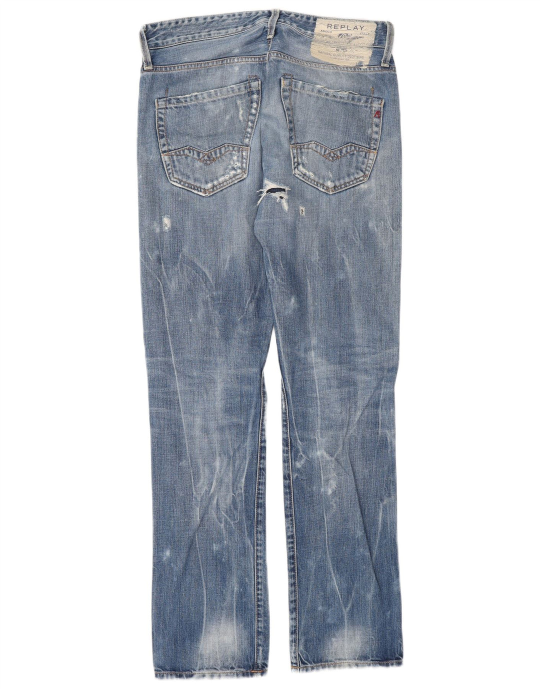 Replay Ανδρικό τζιν Waitom Distressed Straight W30 L32 Μπλε βαμβακερό