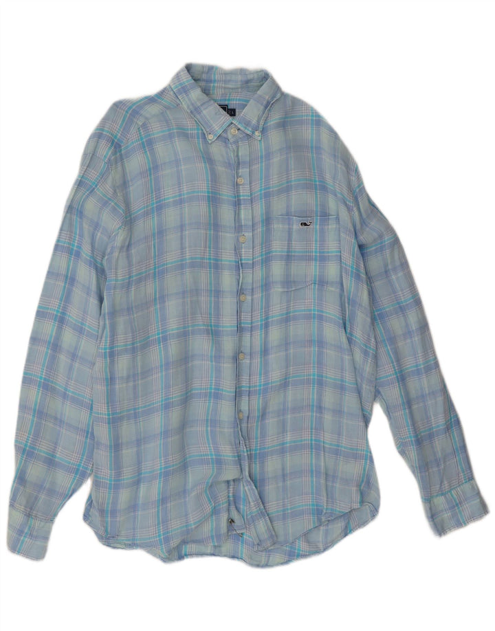 Vineyard Vines Ανδρικό πουκάμισο Classic Fit Μεγάλο μπλε λινό