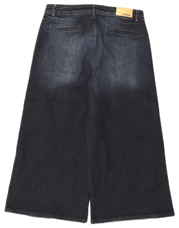 Diesel Girls Capri Wide Leg Jeans 11-12 ετών W28 L20 Navy Blue Colorblock