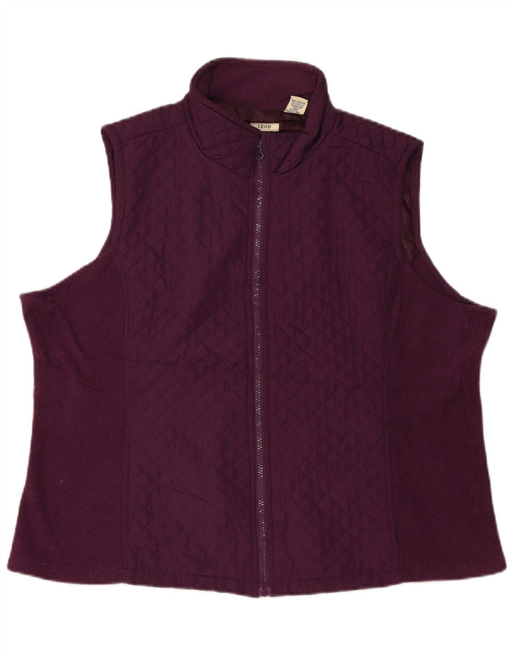 Izod Γυναικείο Καπιτονέ Gilet UK 20 2XL Maroon Polyester