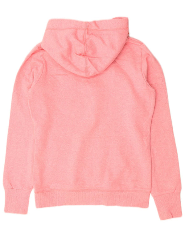 Superdry Γυναικείο Γραφικό Hoodie Jumper UK 10 Small Pink Βαμβακερό