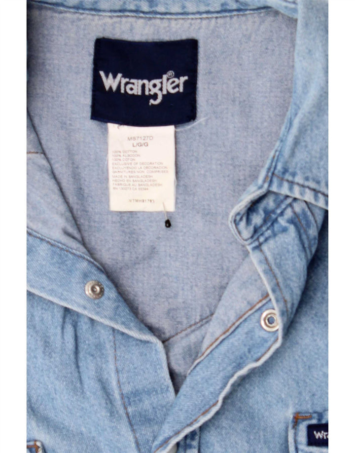 Wrangler Ανδρικό τζιν πουκάμισο μεγάλο μπλε βαμβακερό