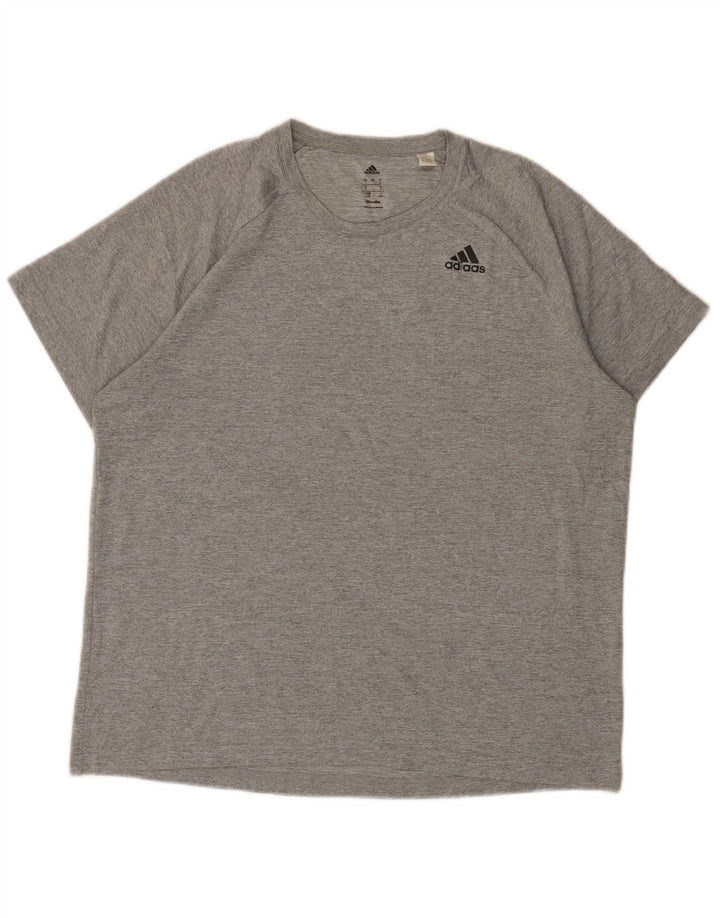 Ανδρικό T-Shirt Climalite ADIDAS Top Large Grey Flecked