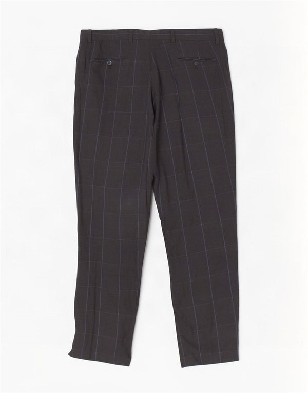 Emanuel Ungaro γυναικείο παντελόνι με καρφίτσα W32 L28 Navy Blue Pinstripe