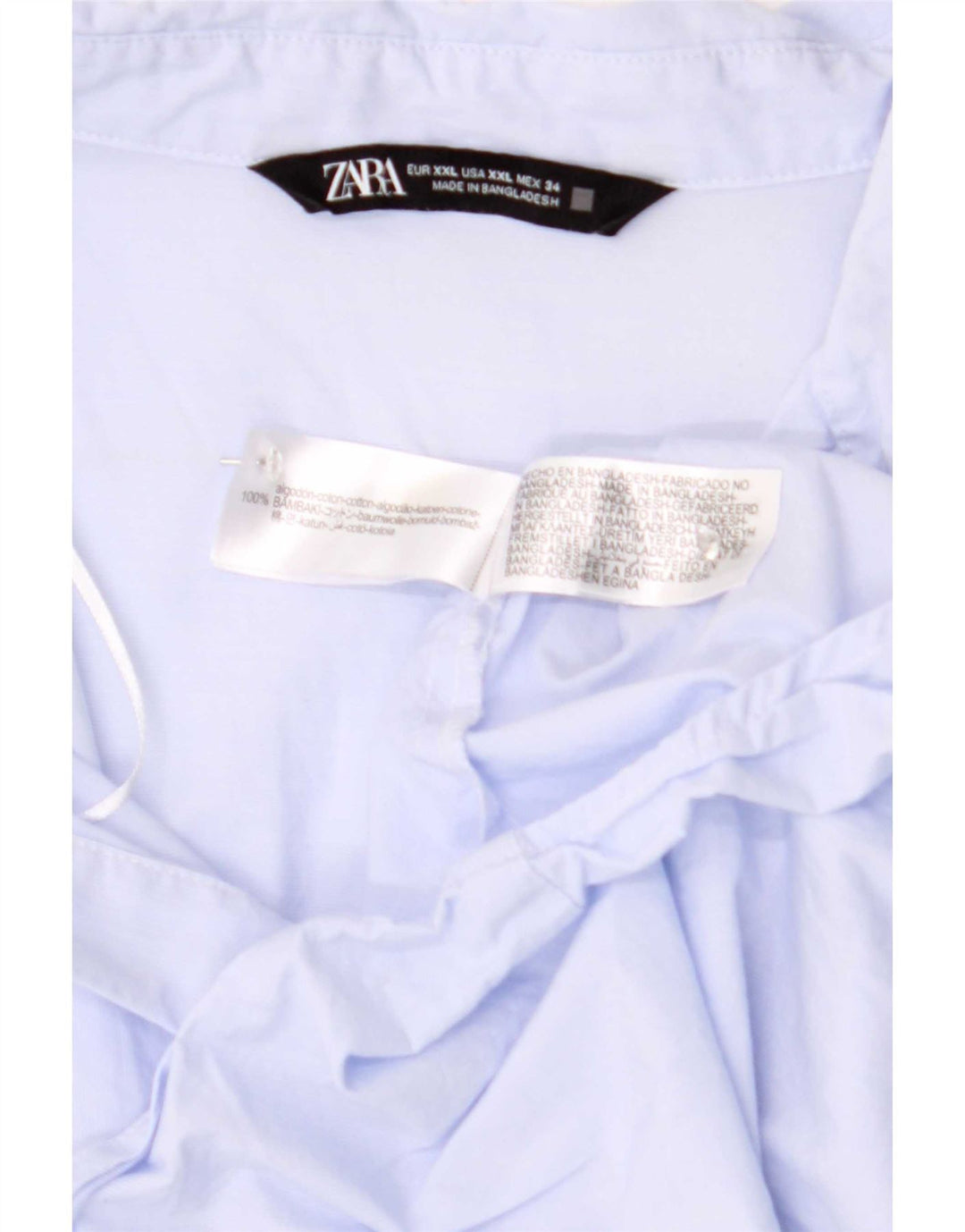 Zara Γυναικείο Πουκάμισο UK 20 2XL Μπλε βαμβακερό