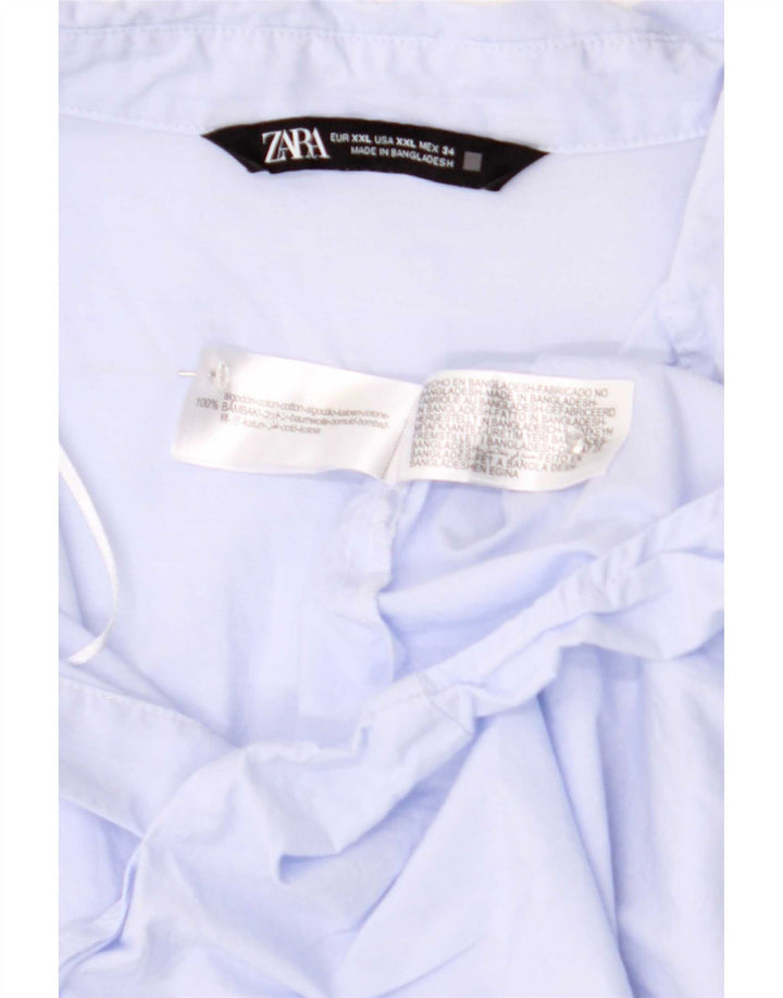 Zara Γυναικείο Πουκάμισο UK 20 2XL Μπλε βαμβακερό