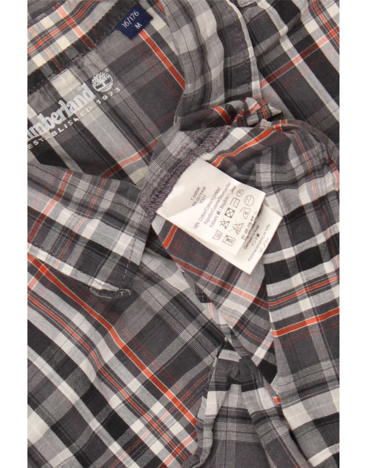 Πουκάμισο Timberland Boys Flannel Μεσαίο 15-16 ετών Γκρι καρό βαμβακερό