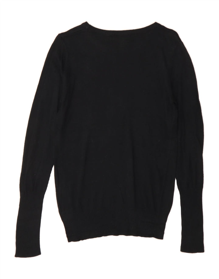 MOSSIMO Womens Boat Neck Jumper Sweater UK 10 Small Black Nylon Vintage Mossimo and Second-Hand Mossimo from Messina Hembry 