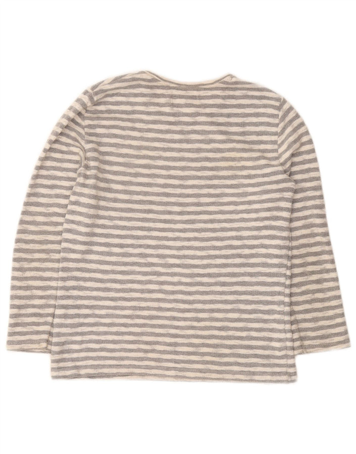 Zara Boys Graphic Top Μακρυμάνικο 9-10 ετών Γκρι Ριγέ Βαμβακερό