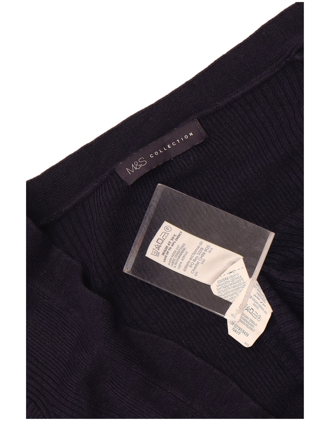 Marks & Spencer Γυναικείο πουλόβερ Longline Cardigan UK 14 Medium Navy Blue